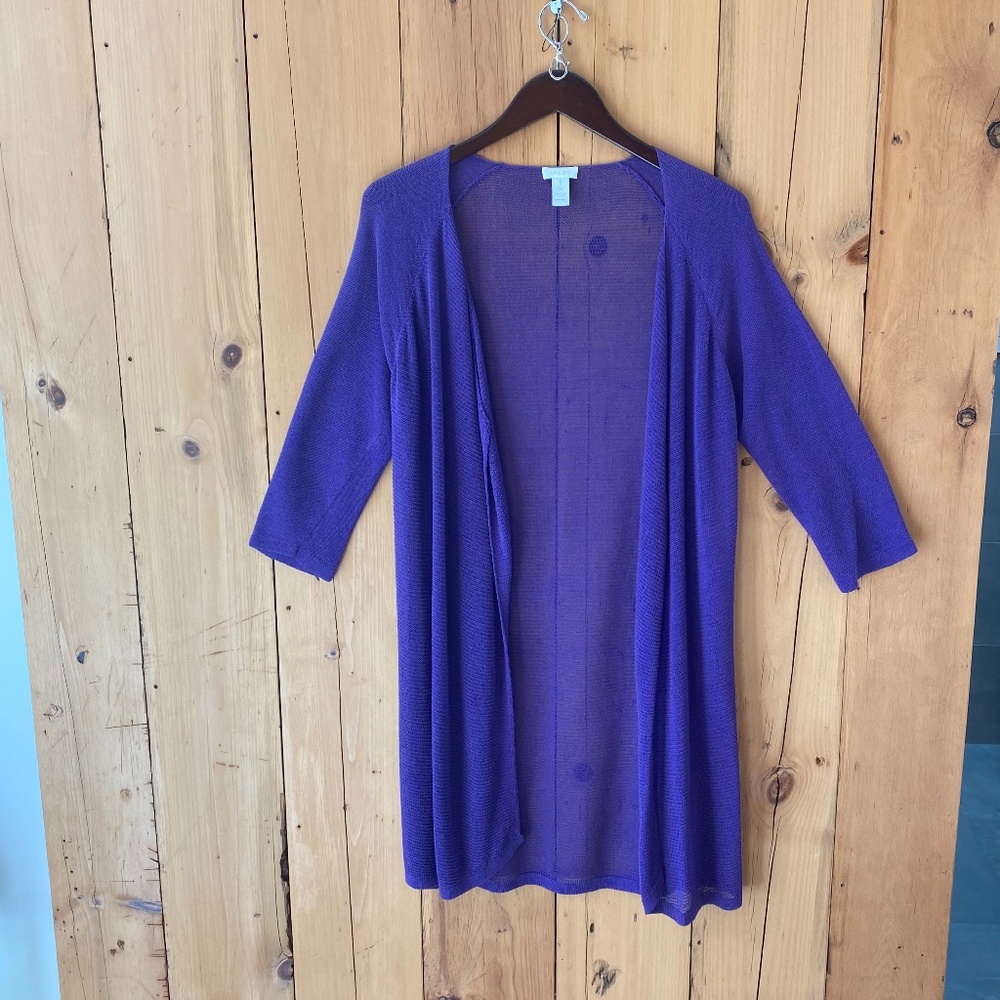 Chico's long purple cardigan